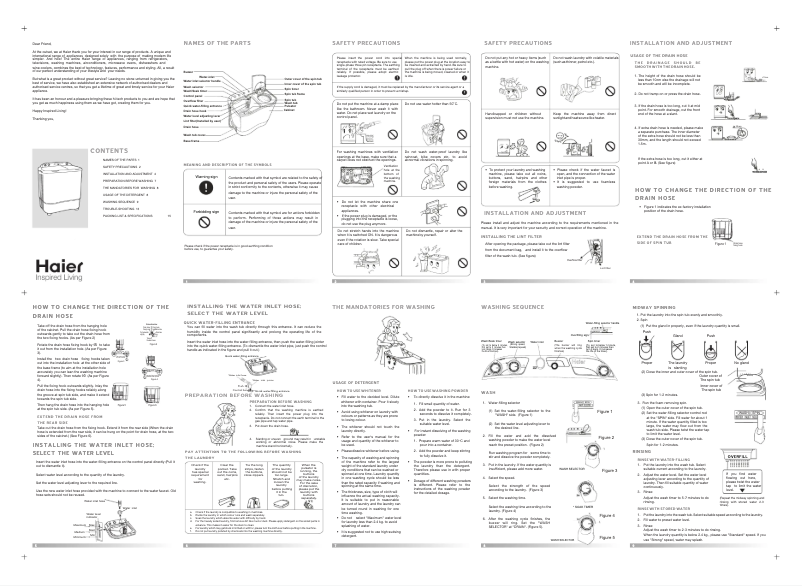 Image de la première page du manuel de l'appareil XPB68-116S