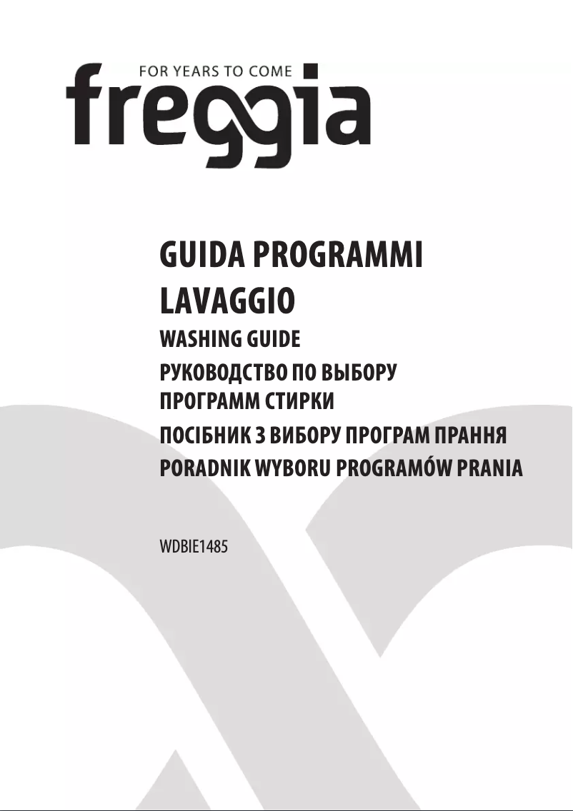 Page n°1 - Manuel utilisateur Freggia WDBIE1485