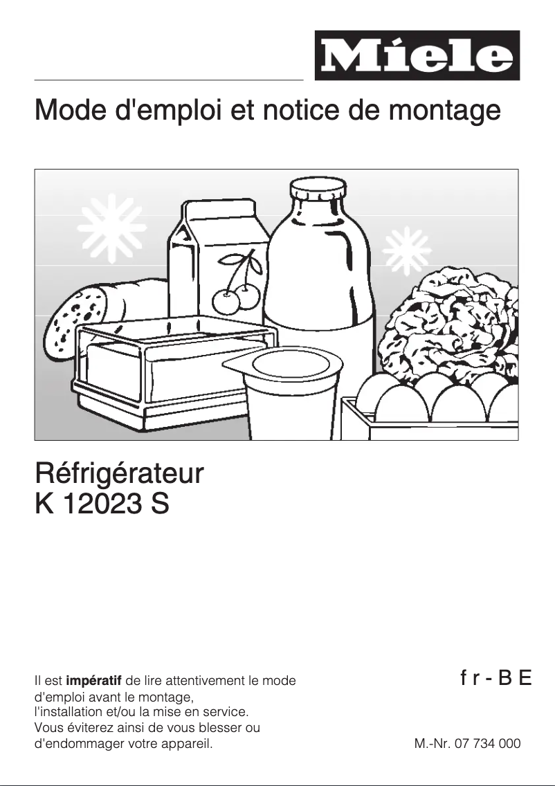 Page n°1 - Manuel utilisateur Miele K 12023 S