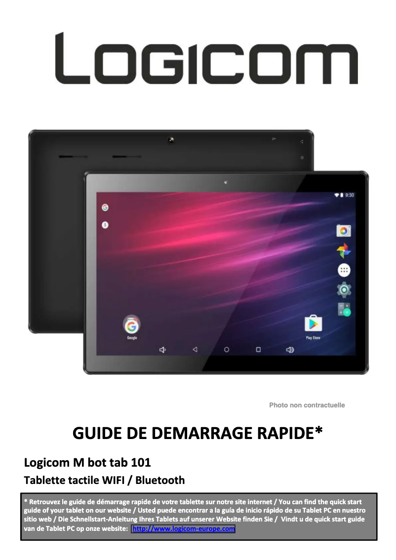 Page 1 de la notice Manuel utilisateur Logicom M Bot Tab 101