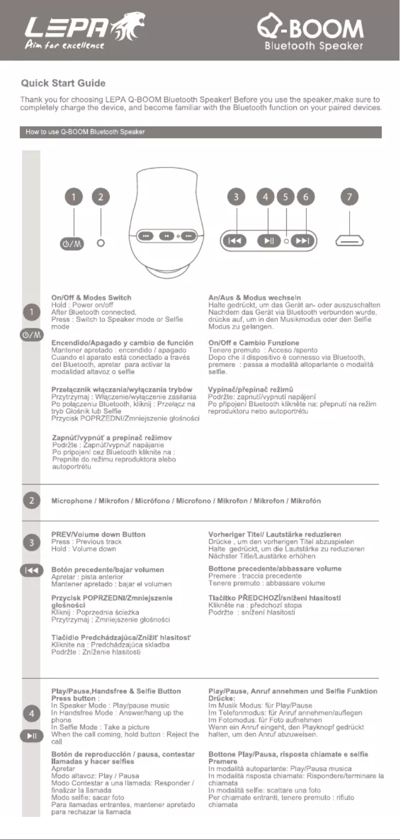 Page 1 de la notice Manuel utilisateur LEPA BTS03-R