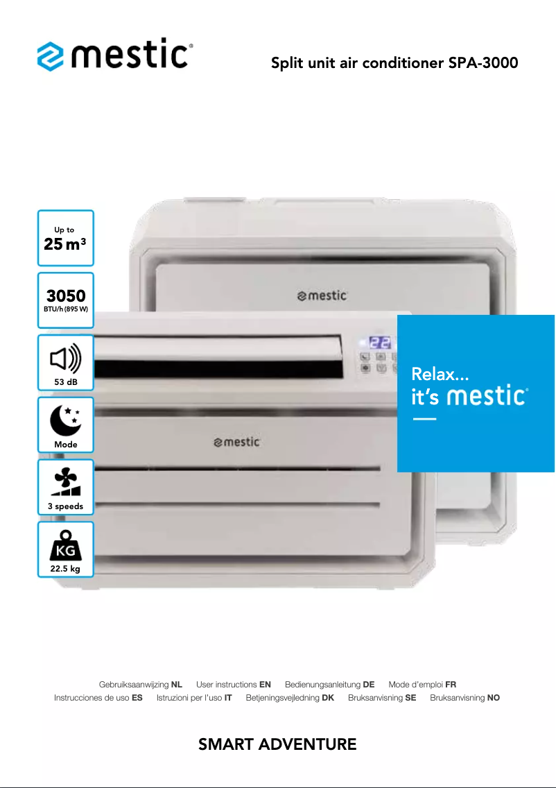 Page n°1 - Manuel utilisateur Mestic SPA-3000