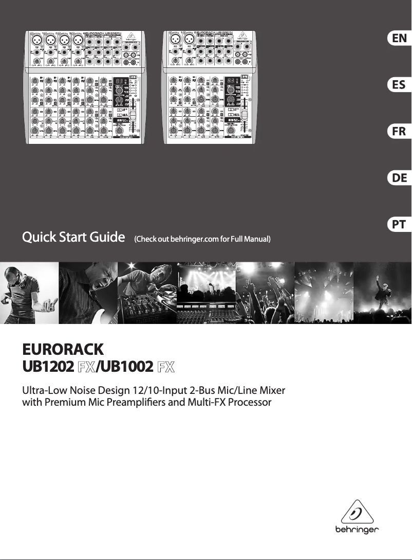 Page n°1 - Guide de démarrage rapide Behringer UB1202FX