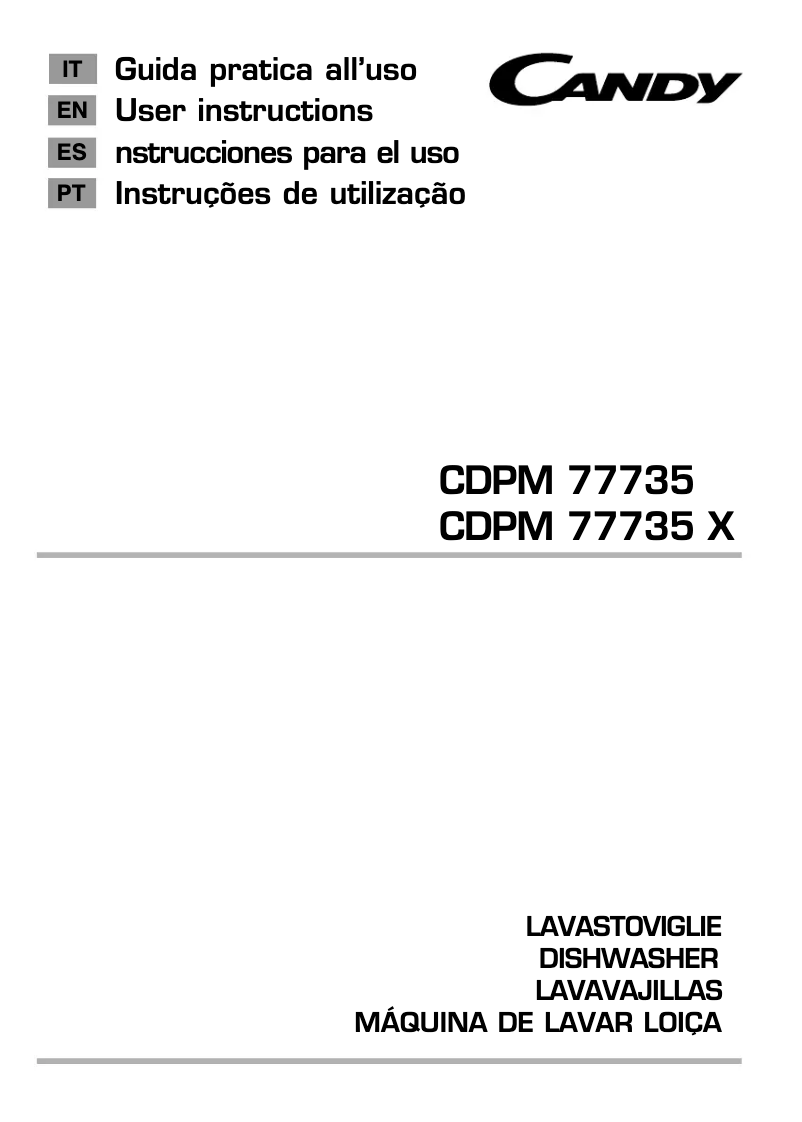 Page 1 de la notice Manuel utilisateur Candy CDPM 75553