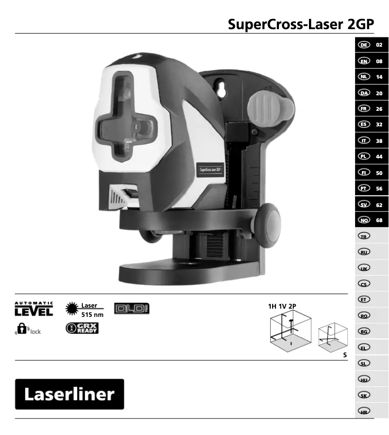 Page 1 de la notice Manuel utilisateur Laserliner SuperCross-Laser 2GP