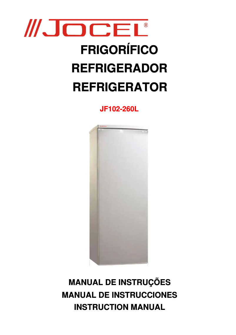Page 1 de la notice Manuel utilisateur Jocel JF102-260L
