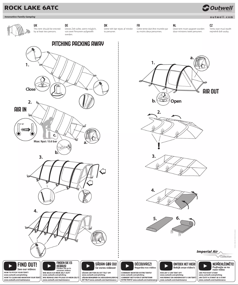 Page 1 de la notice Manuel utilisateur Outwell Rock Lake 6ATC