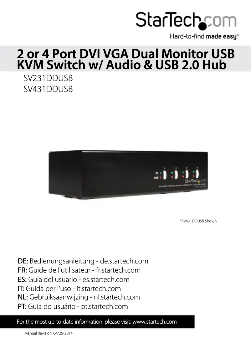 First page image of the manual for SV431DDUSB