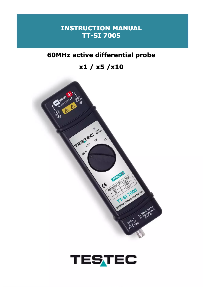 Image de la première page du manuel de l'appareil TT-SI 7005