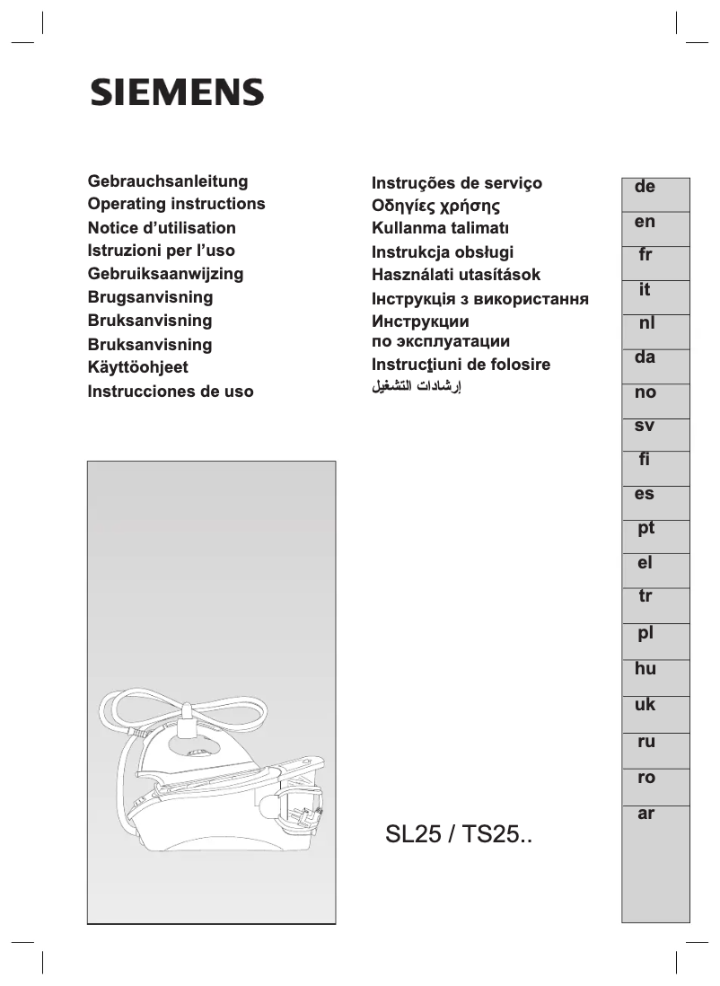 Page n°1 - Manuel utilisateur Siemens Slider SL 25 Green Power TS25