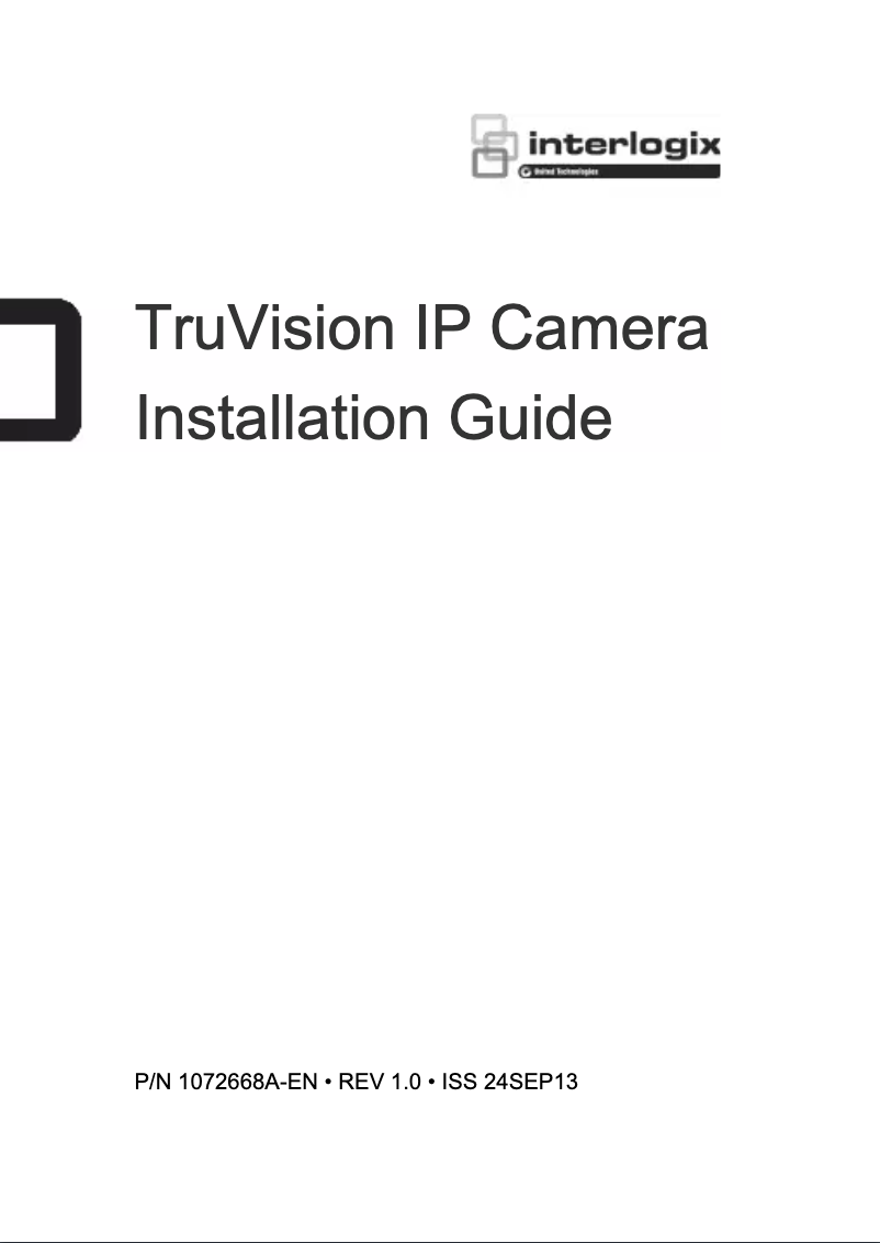 Image de la première page du manuel de l'appareil TruVision TVB-3103