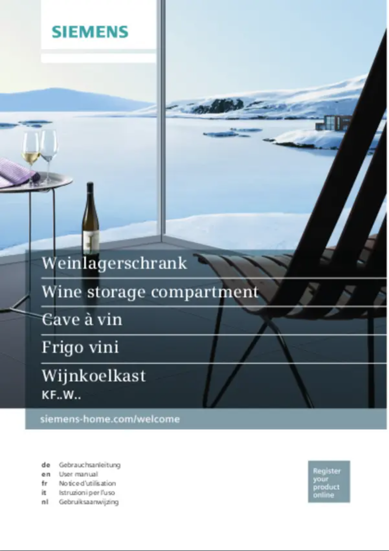 Page n°1 - Manuel d'utilisation et d'entretien Siemens KF18WA40IE