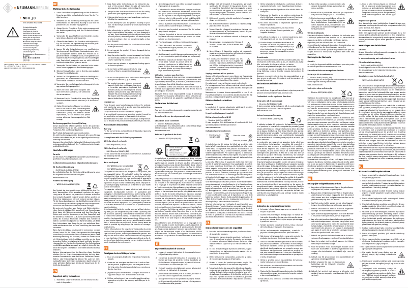Page n°1 - Instructions de sécurité Neumann NDH 20