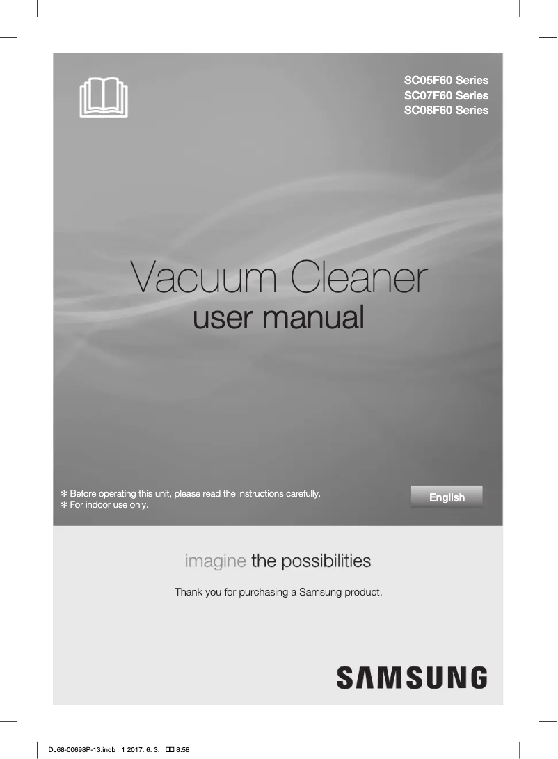 Page 1 de la notice Manuel utilisateur Samsung SC15F60JV