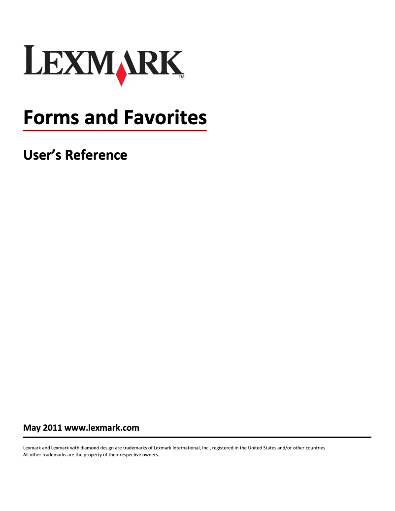 Página 1 del manual Manual de usuario Lexmark Forms and Favorites