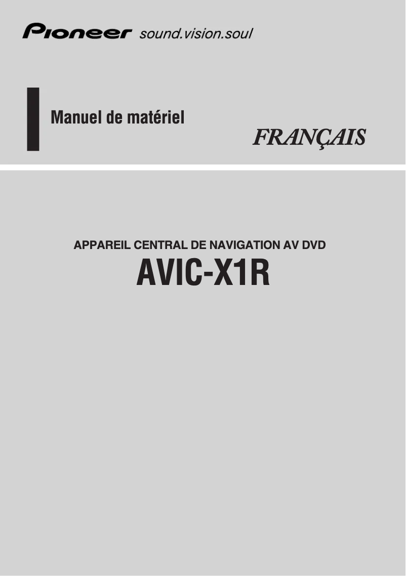 Image de la première page du manuel de l'appareil AVIC-X1R