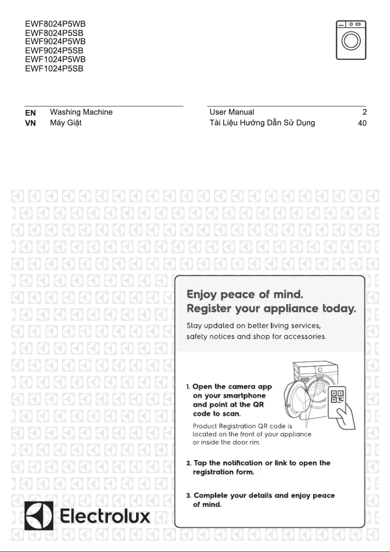 Page n°1 - Manuel utilisateur Electrolux EWF8024P5SB