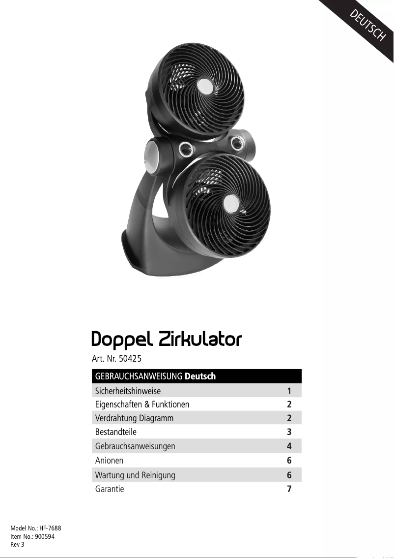 Page 1 de la notice Manuel utilisateur Segula HF-7688