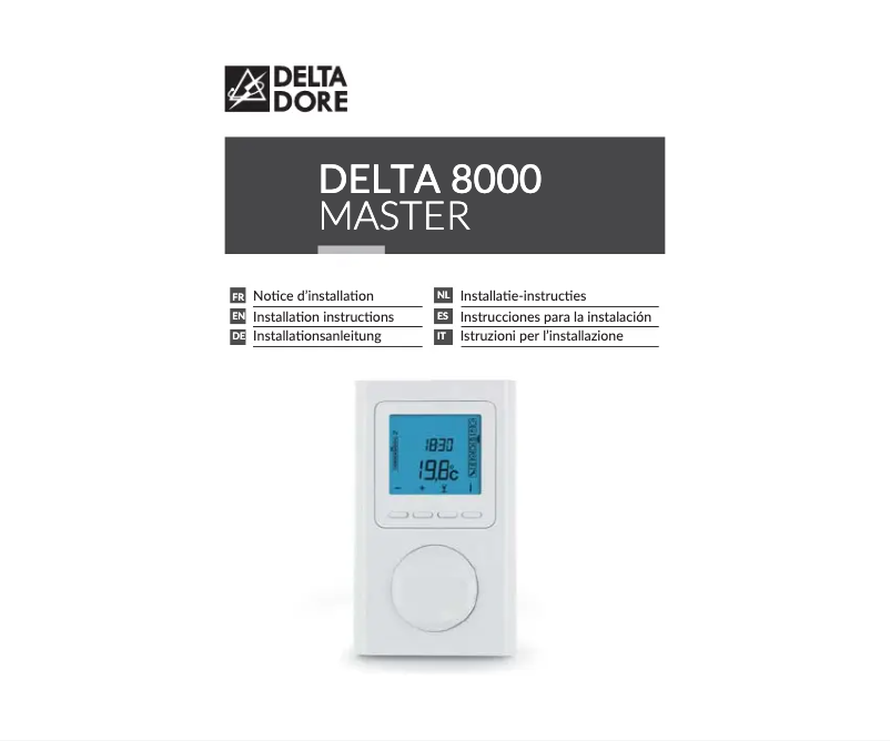 Page 1 de la notice Guide d'installation Delta Dore Delta 8000