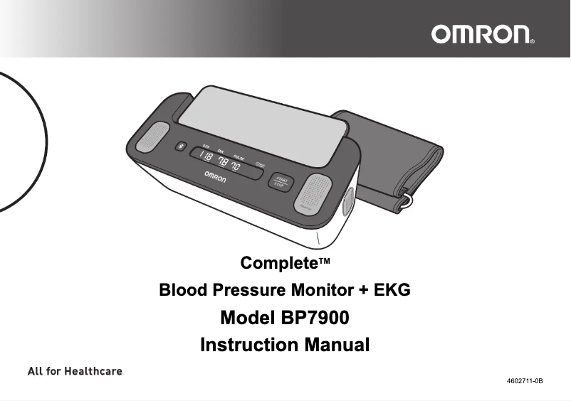 Page n°1 - Manuel utilisateur Omron Complete BP7900