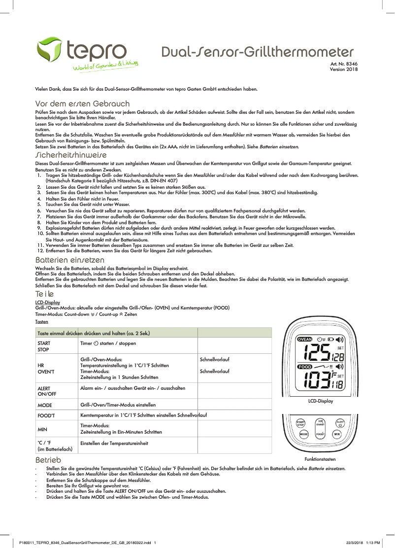 Image de la première page du manuel de l'appareil 8346