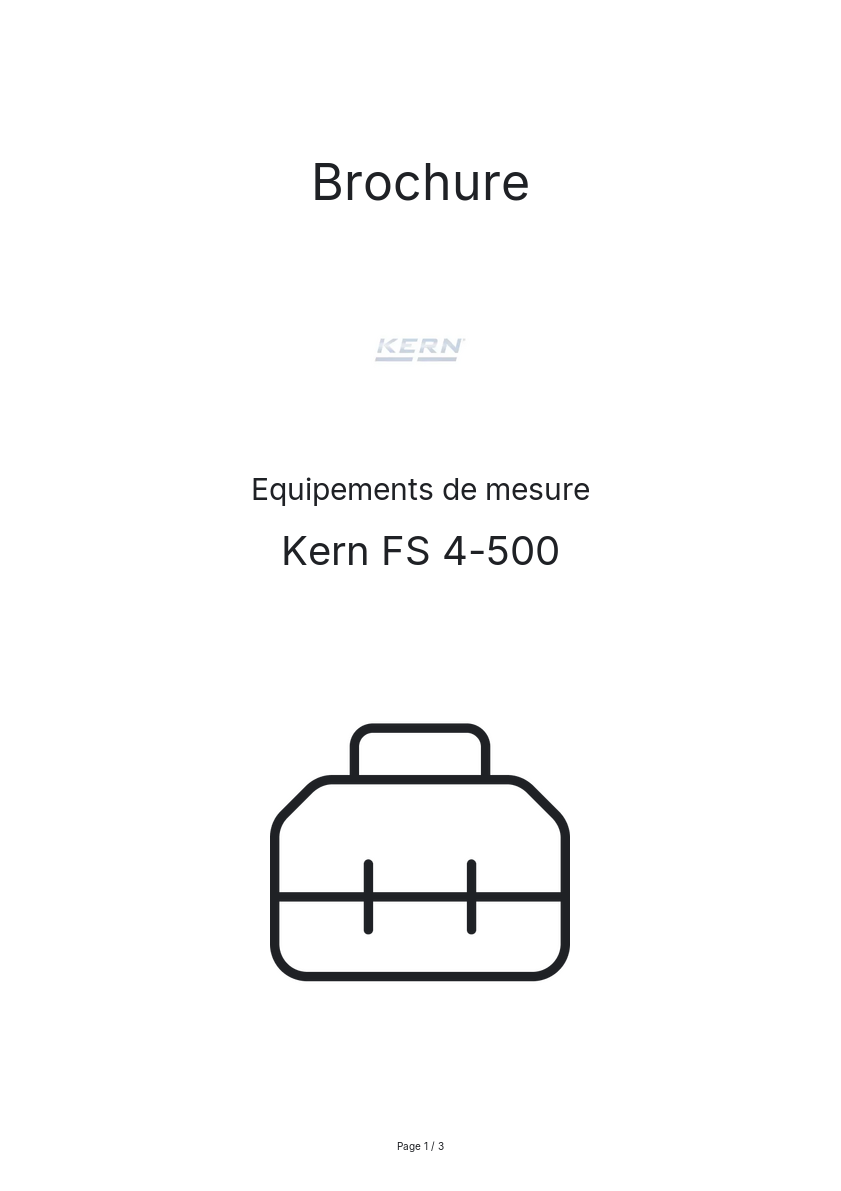 Page n°1 - Brochure Kern FS 4-500