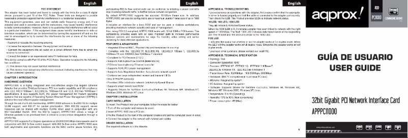 Image de la première page du manuel de l'appareil APPPCI1000