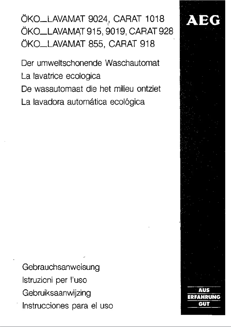 Page n°1 - Manuel utilisateur AEG Lavamat 9024
