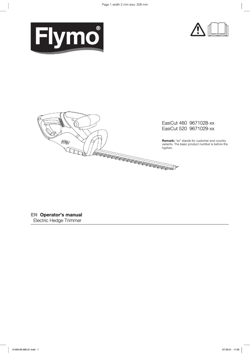 Page n°1 - Manuel utilisateur Flymo EasiCut 460