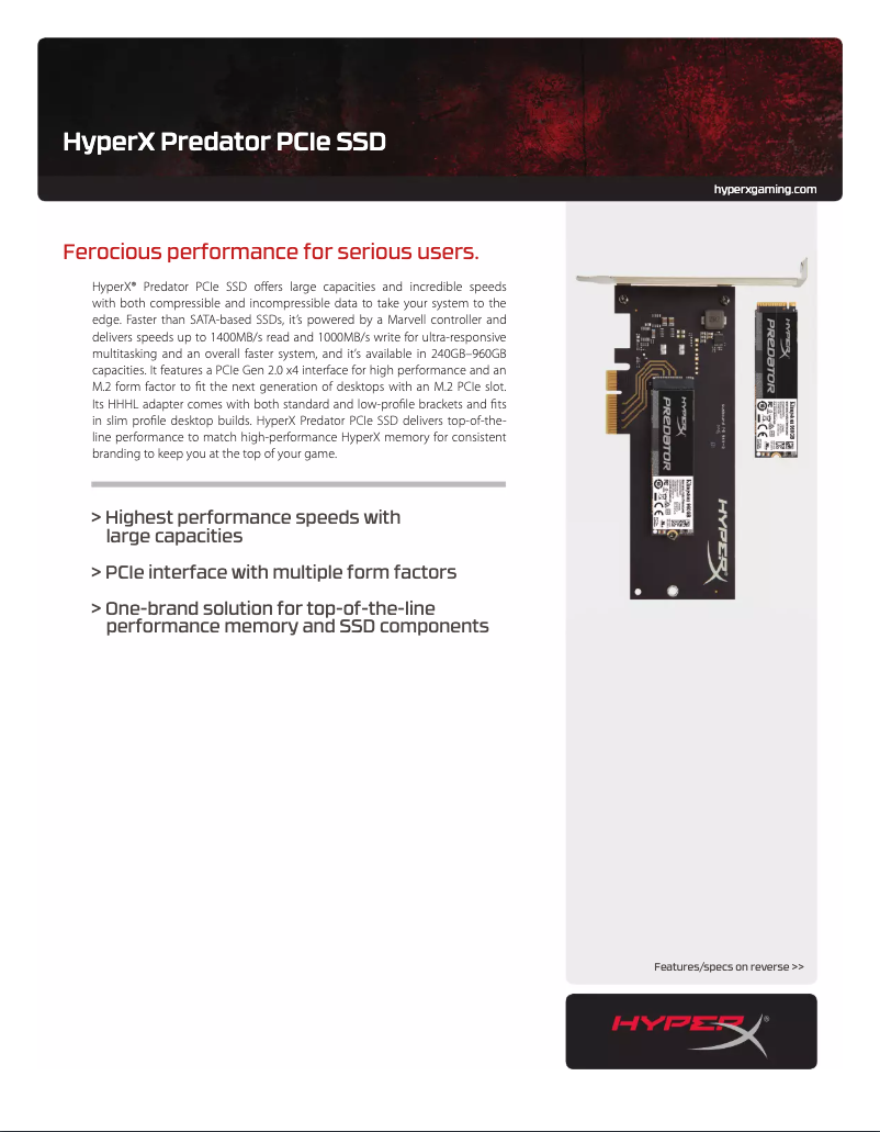 Page n°1 - Manuel utilisateur Kingston HyperX Predator