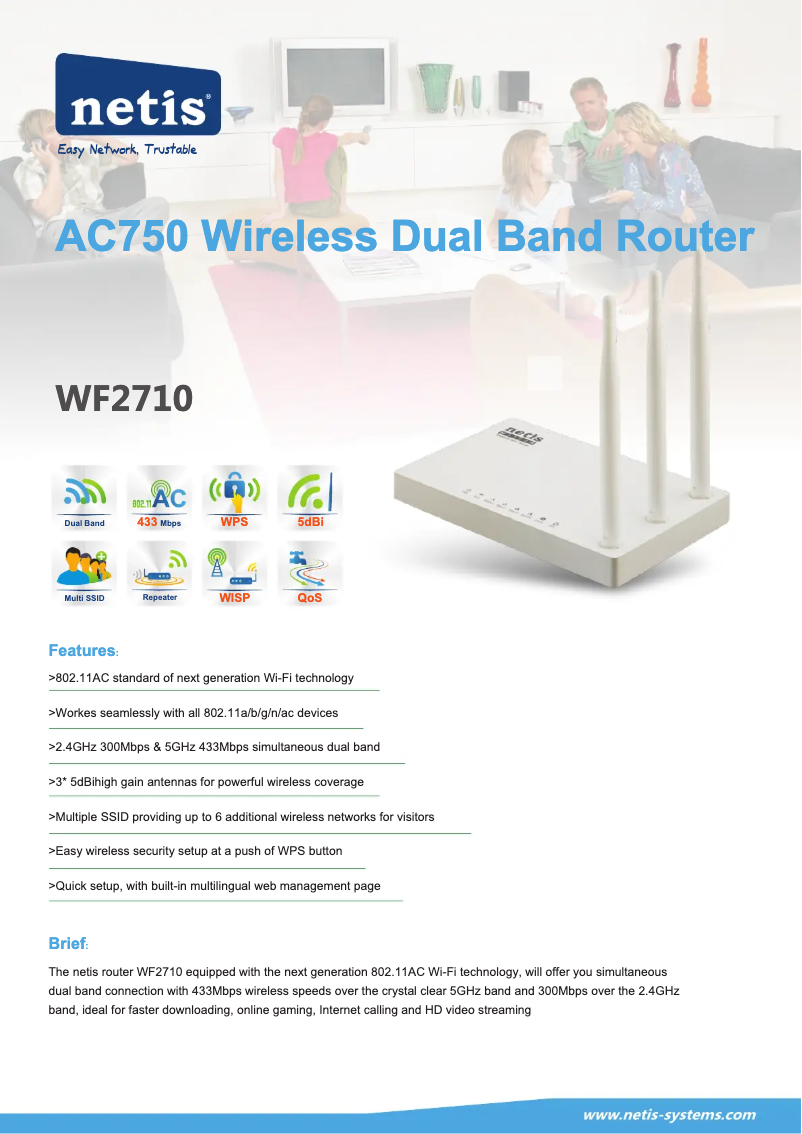 Page 1 de la notice Manuel utilisateur Netis WF2710