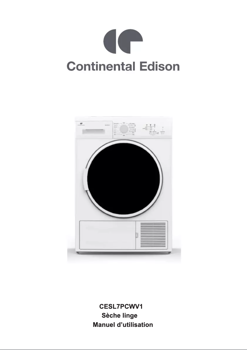 Page 1 de la notice Manuel utilisateur Continental Edison CESL7PCWV1