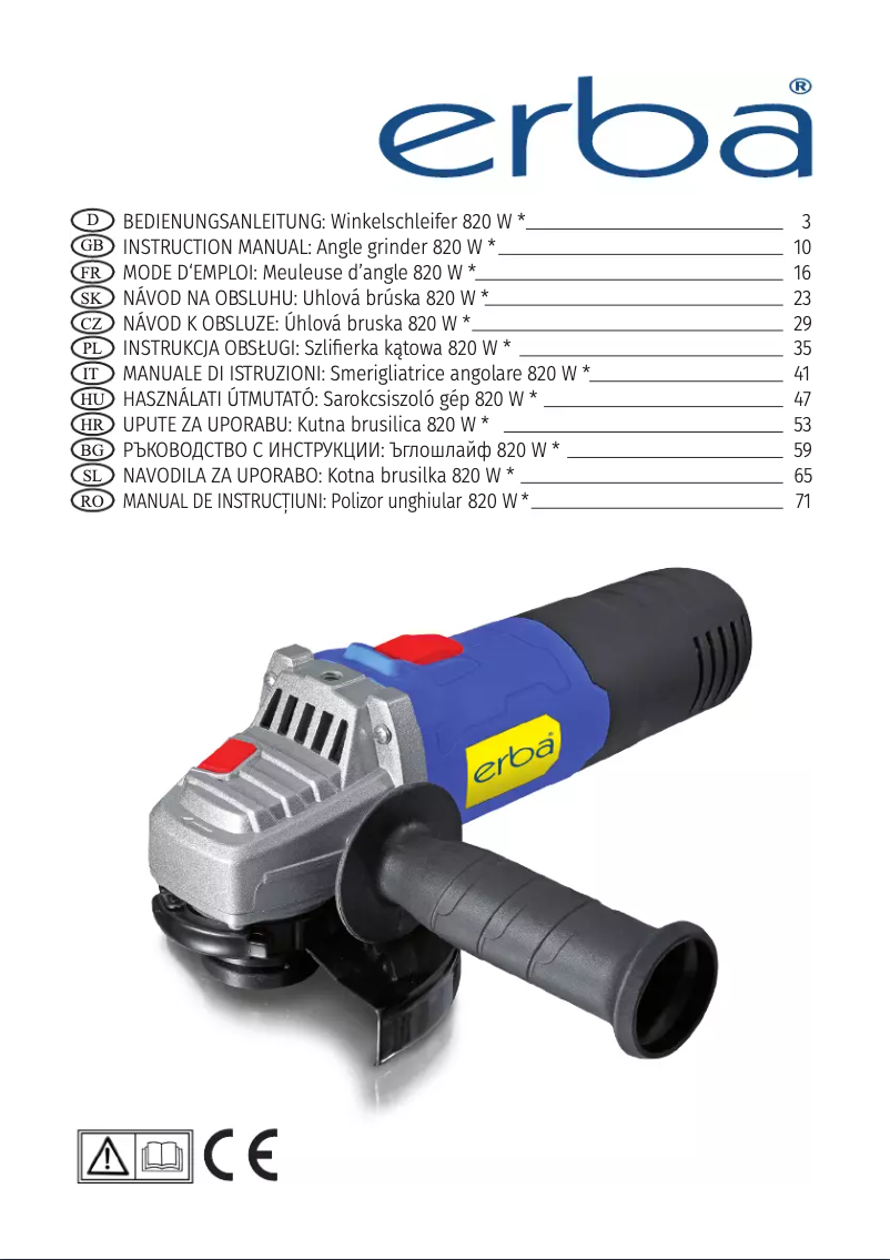 Page 1 de la notice Manuel utilisateur Erba 33602
