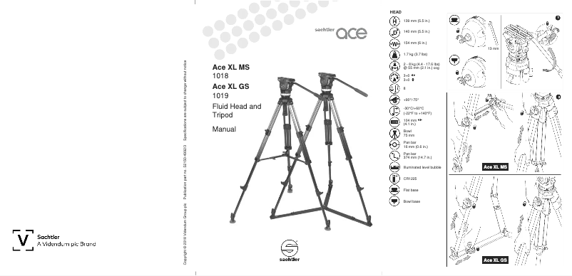 Page n°1 - Manuel utilisateur Sachtler Ace XL MS CF