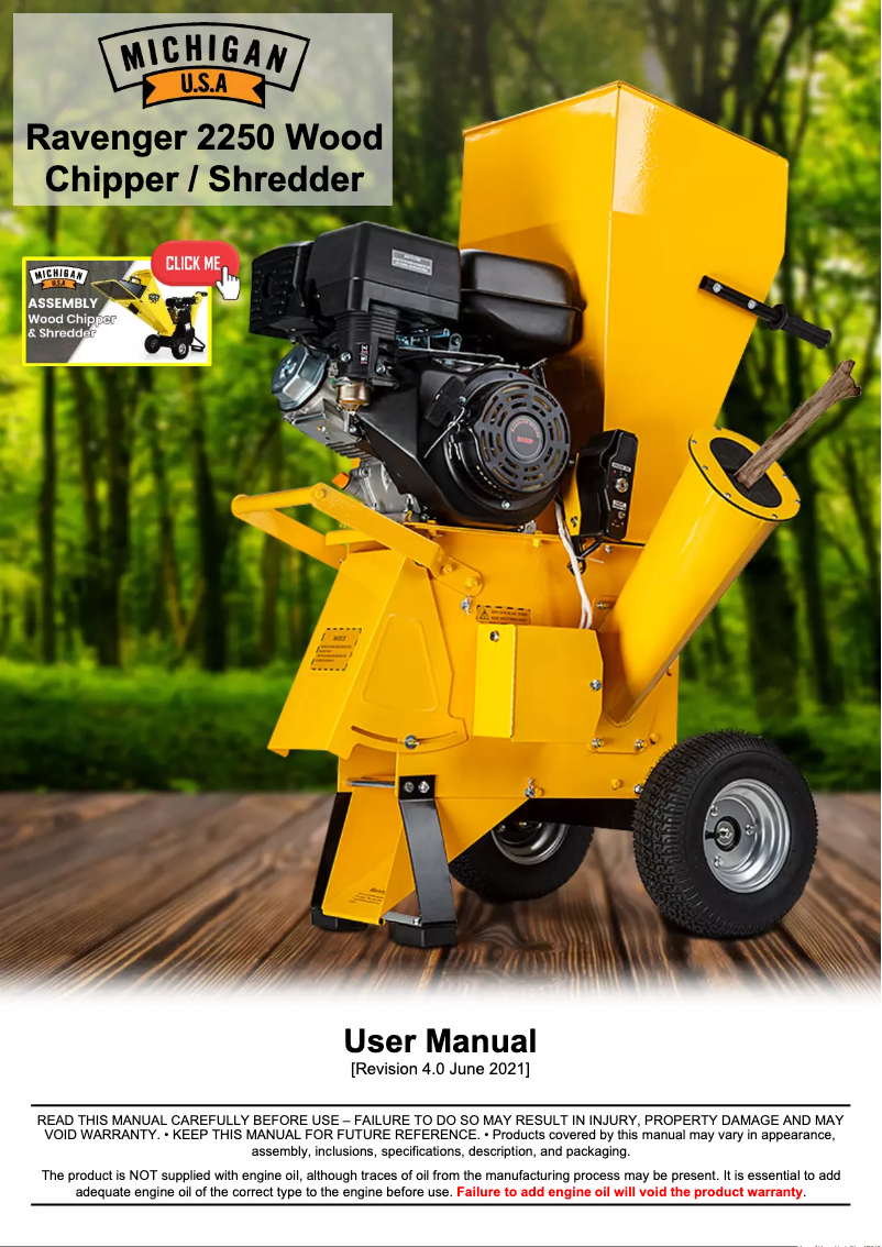 Page 1 de la notice Manuel utilisateur Michigan Ravenger 1850