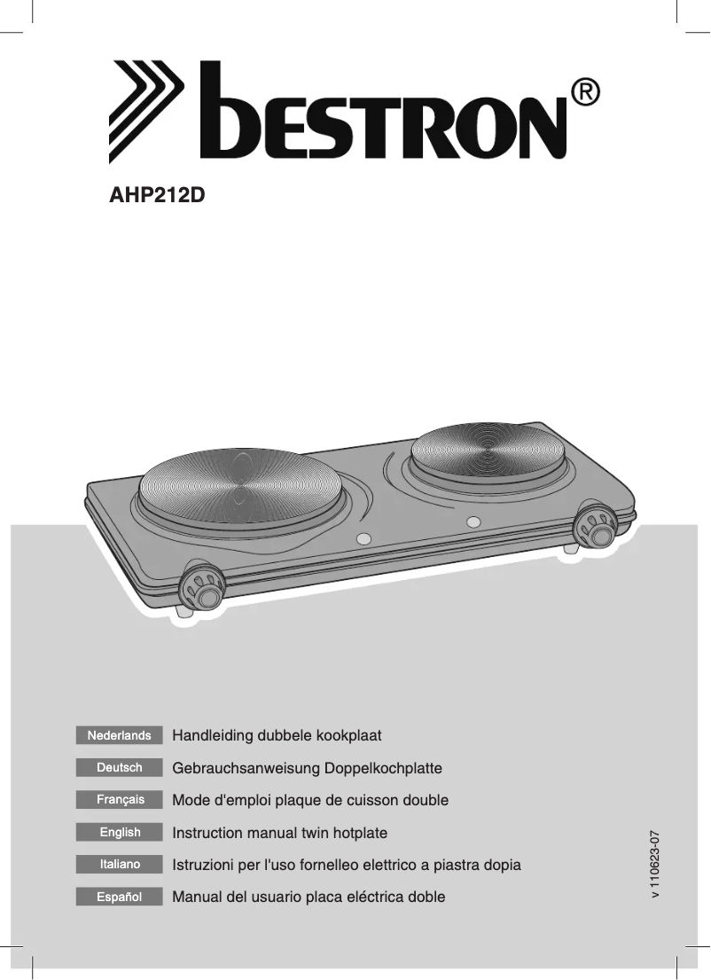 Page n°1 - Manuel utilisateur Bestron AHP212D