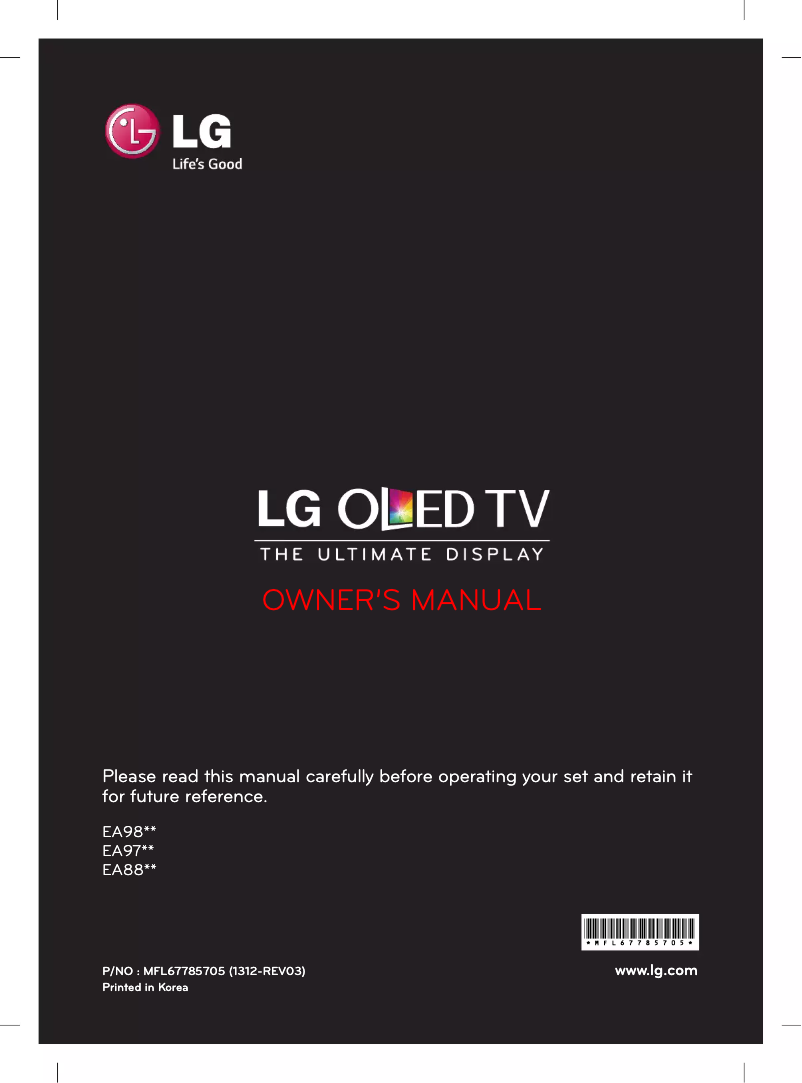Page n°1 - Manuel utilisateur LG 55EA880V