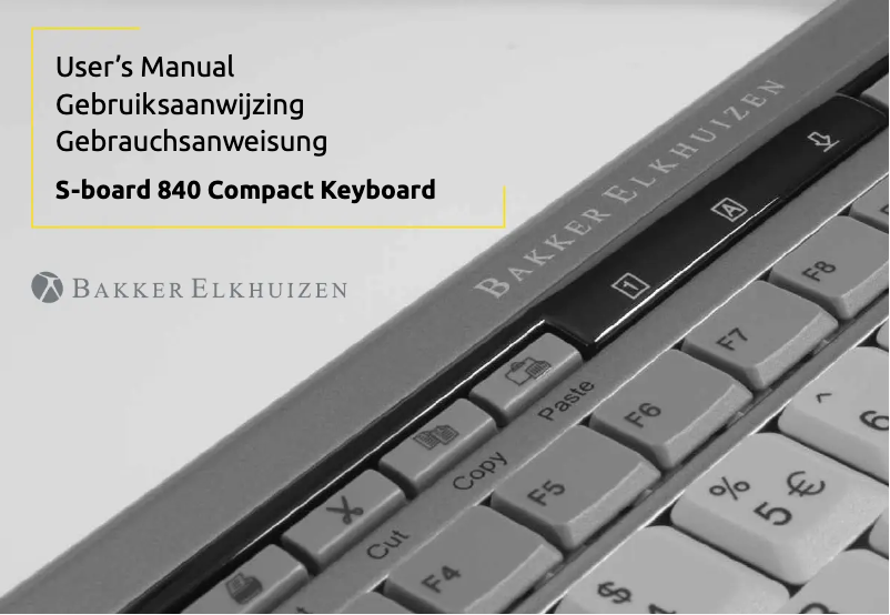 Page n°1 - Manuel utilisateur BakkerElkhuizen S-board 840