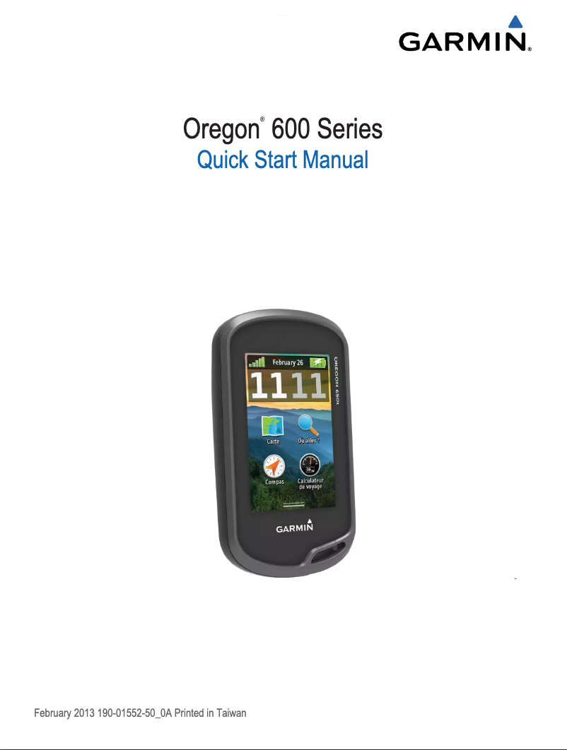 Page n°1 - Manuel utilisateur Garmin Oregon 650