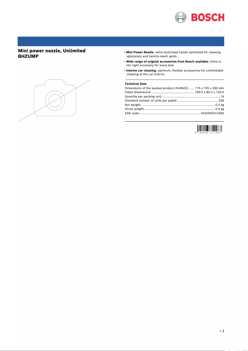 Image de la première page du manuel de l'appareil BHZUMP