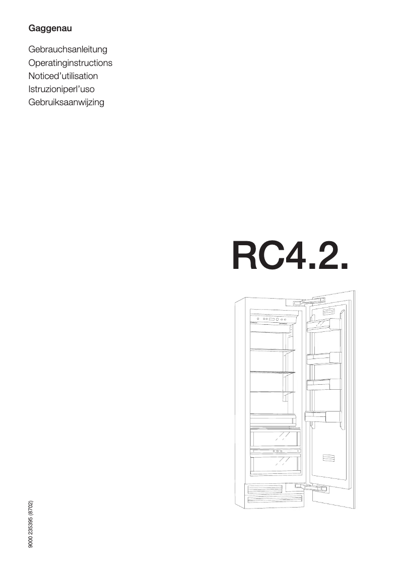 Page 1 de la notice Manuel utilisateur Gaggenau RC 462 200