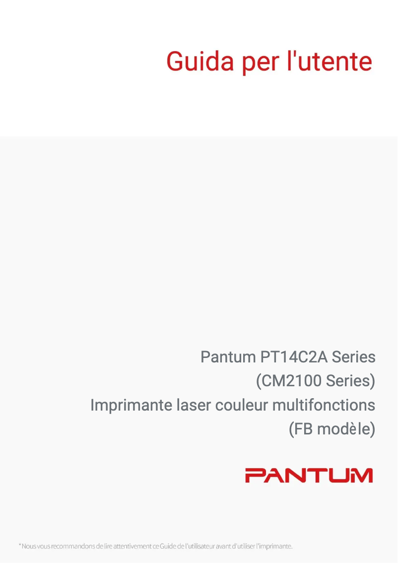 Image de la première page du manuel de l'appareil CM2100DW