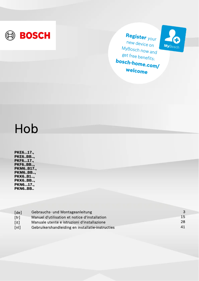 Image de la première page du manuel de l'appareil PKF611BB2E