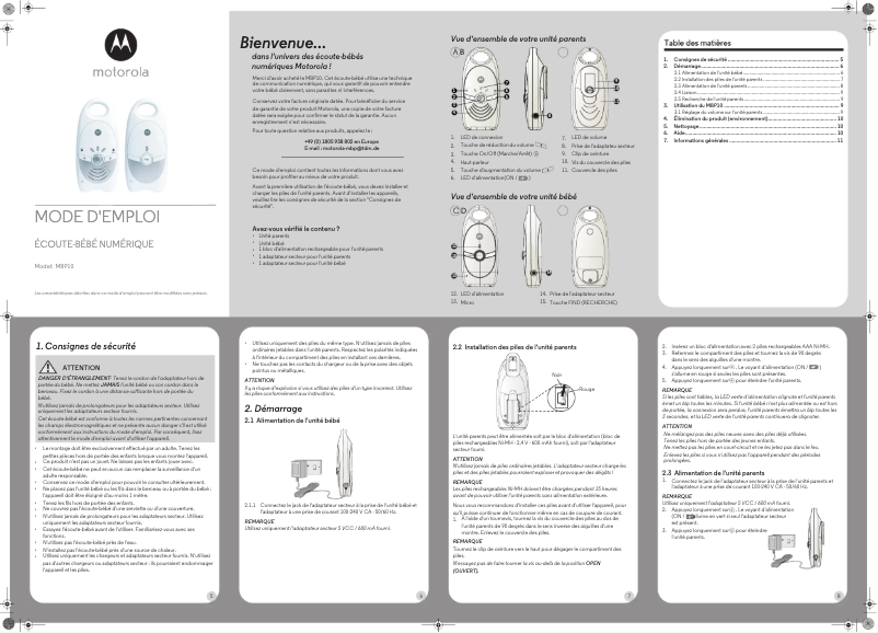 Page 1 de la notice Manuel utilisateur Motorola MBP10S
