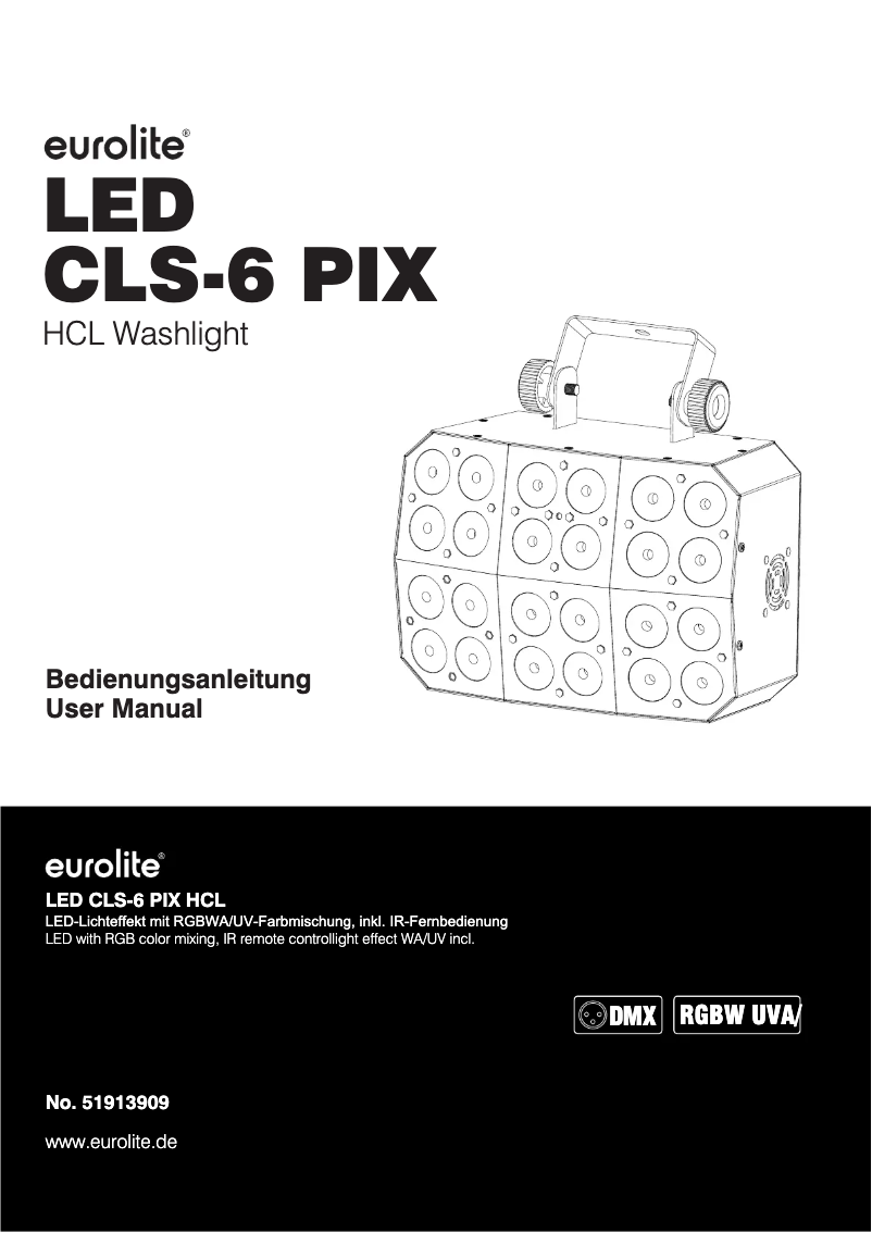 Página 1 del manual Ficha técnica Eurolite LED CLS-6 PIX