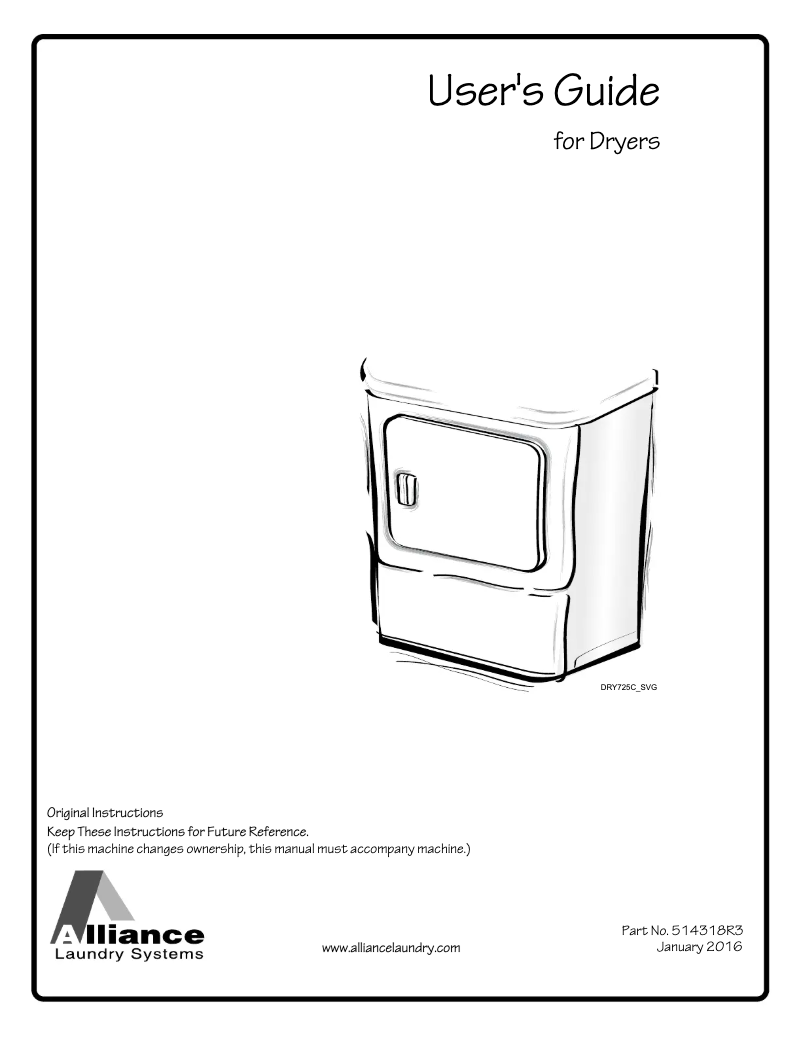 Página 1 del manual Manual de usuario Speed Queen ADEE9BSS173TN01