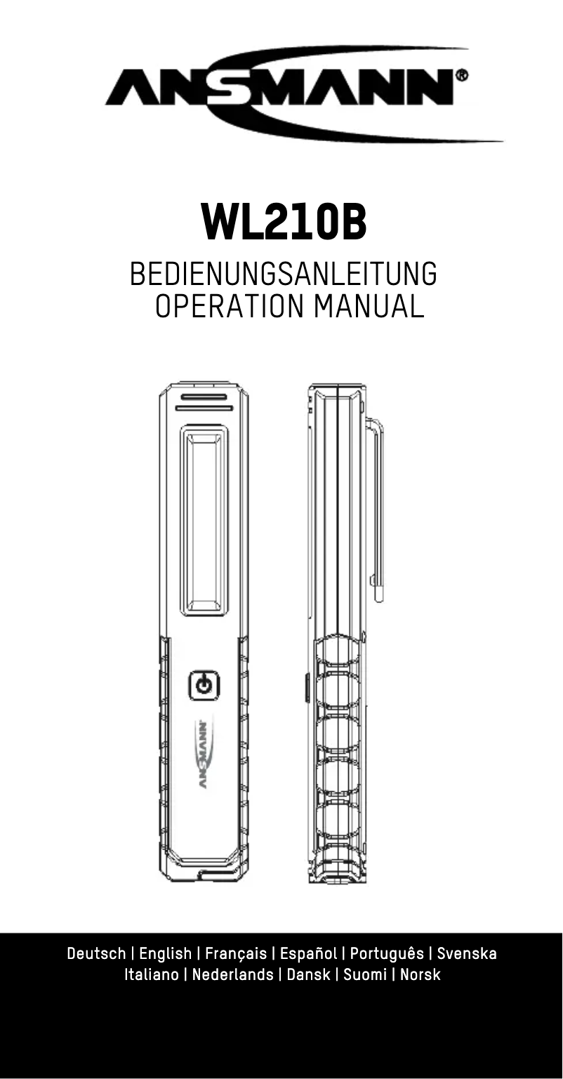 Page n°1 - Manuel utilisateur Ansmann WL210B