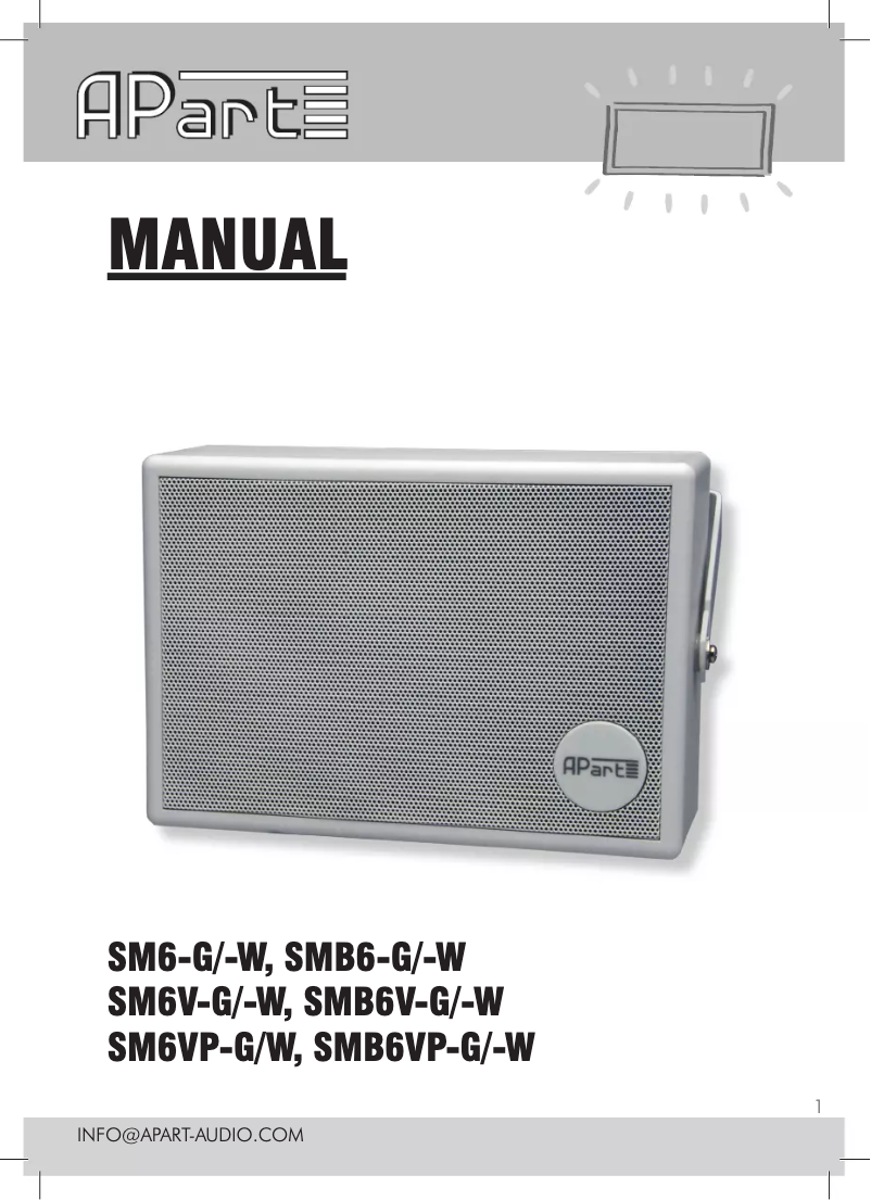 Page n°1 - Manuel utilisateur APart SM6V-G