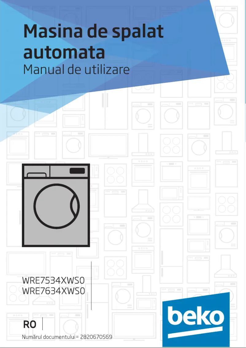 Page 1 de la notice Manuel utilisateur Beko WRE 7534 XWS0