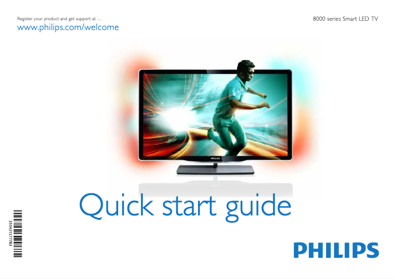 Page 1 de la notice Guide de démarrage rapide Philips 42PFL8606D